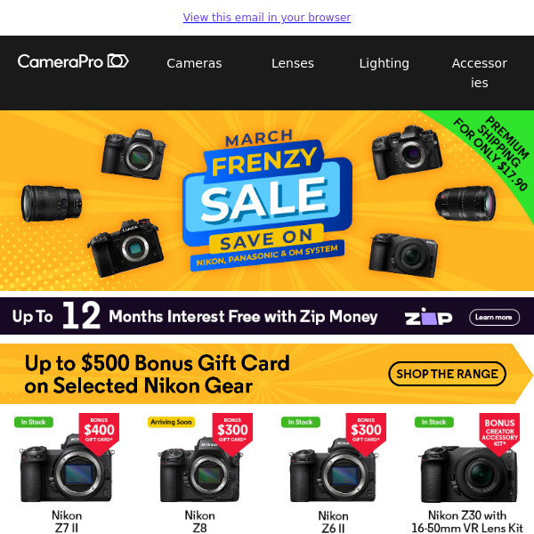 Don't Miss Out: Huge Savings on Nikon, Panasonic & OM System This March!