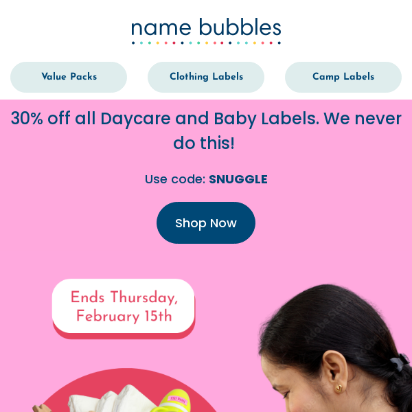 30% off Daycare and Baby Labels,  😍