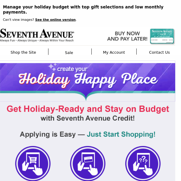 It’s Easy to Get the Right Gifts with Low Payments from Seventh Avenue Credit!