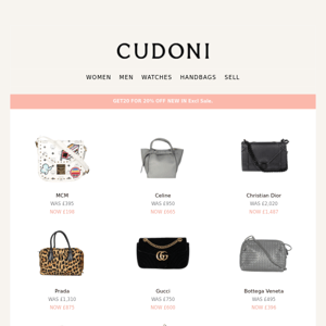 Handbags from Chanel, Prada, Gucci and More.