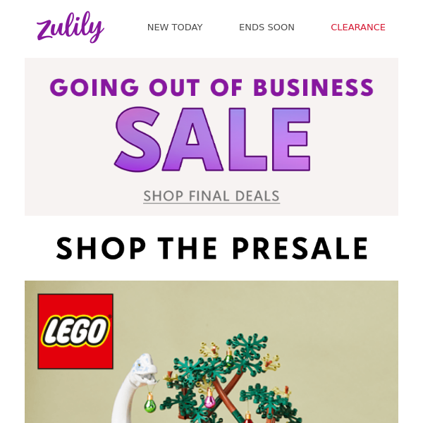 LEGO® up to 20% off + Lucky Brand up to 65% off 
