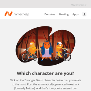 Win $20 of Namecheap Credit in two clicks