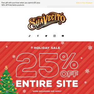 The Time To Buy Gifts Is NOW! 25% Off Entire Site