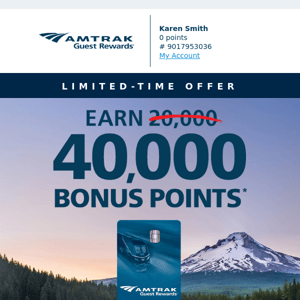 Don’t miss your chance to earn 40,000 bonus points