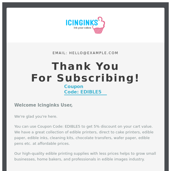 Icinginks - Thank you for subscribe