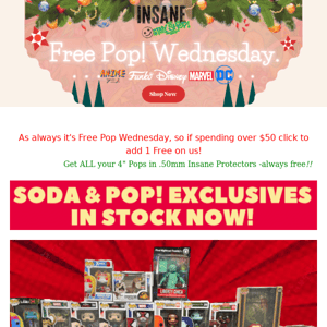 🔥🔥FREE POP Wed + 50 New Exclusives + Amazing Stocking Stuffer Pops $6.88 + over 170 vaulted pops are up!🔥🔥
