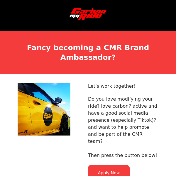 Fancy Becoming a CMR Brand Ambassador? 15% OFF & New Products