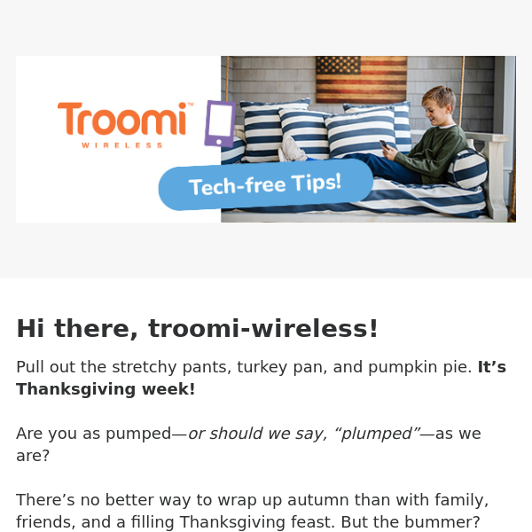 Tips for a Tech-Free Thanksgiving! 🦃