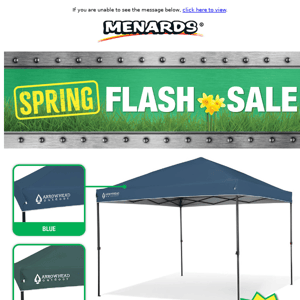 Arrowhead Outdoor 10' x 10' Pop-Up Canopy ONLY $49.99 After Rebate*!