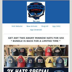 Get TWO Hats for $50 🧢+🧢=😀