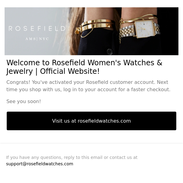 Your Rosefield account is confirmed - Rosefield