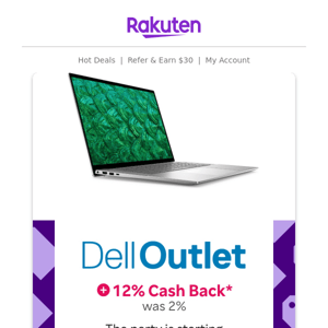 Dell Outlet: 12% Cash Back + Save big during the TechFest