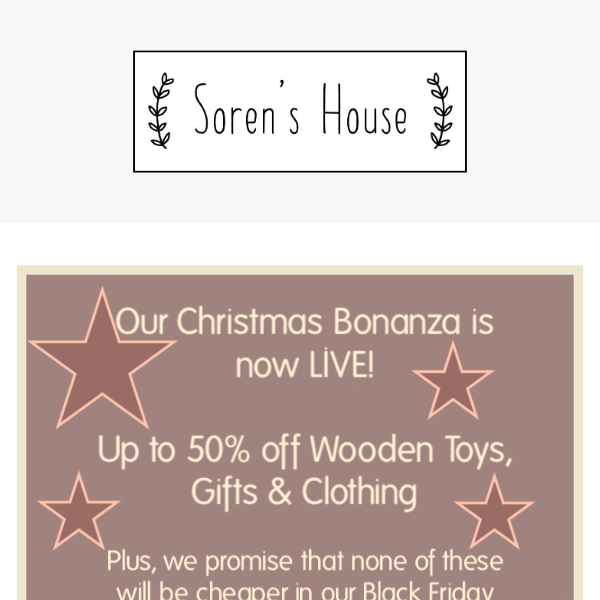Christmas Bonanza! Up to 50% Off Toys and Gifts 🌟