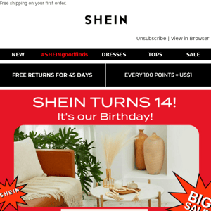 SHEIN's 14th Anniversary is in full swing!🎉