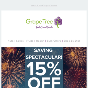 Saving Spectacular!.. 15% OFF 🎆