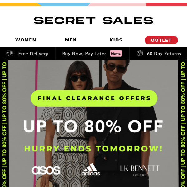 SECRET SALES, SALE! FINAL MARKDOWNS