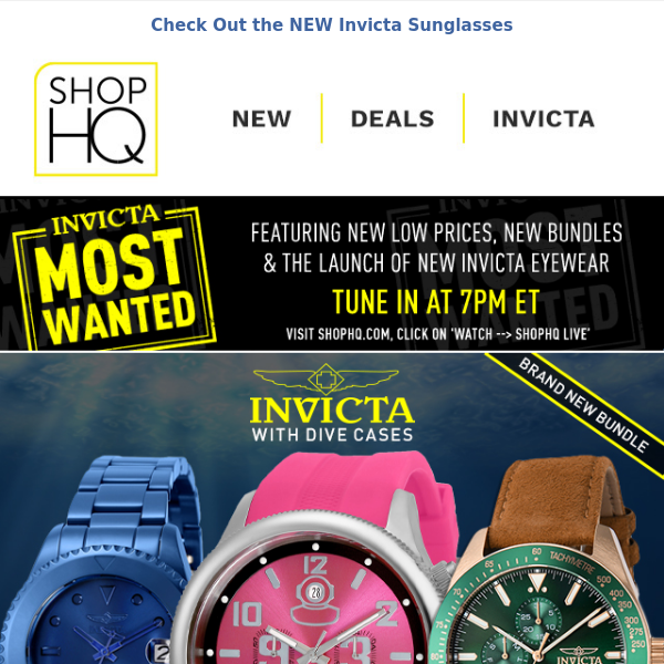 NEW Invicta Bundle + Most Wanted Deals – Tune in at 7pm ET