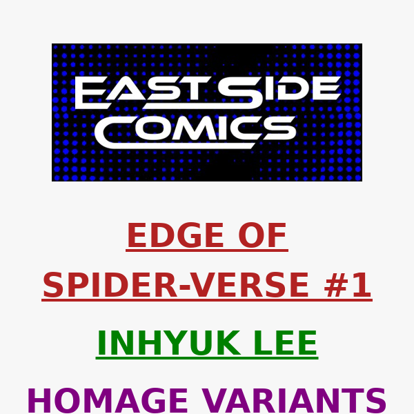 🔥PRE-SALE TOMORROW at 2PM (ET)! 🔥 EDGE OF SPIDER-VERSE #1 NHYUK LEE NIGHT-SPIDER HOMAGE VARIANTs! 🔥 PRE-SALE SUNDAY (6/19) at 2PM (ET) / 11AM (PT)