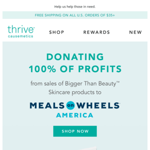 Ending Soon: 100% of Skincare Profits Donated to Meals on Wheels
