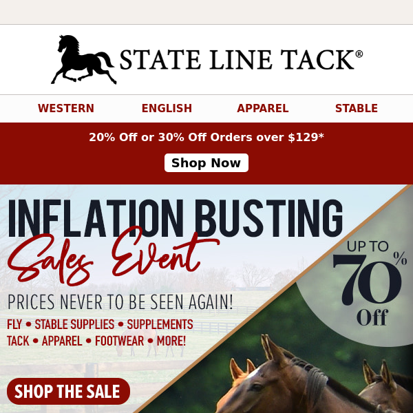 Save Up to 70% Off—This Is Not a Drill! Inflation Busting SALE!