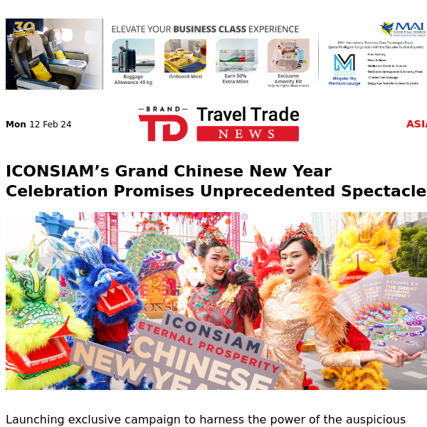 Luxury Meets Adventure in Indonesia with Cross Hotels & Resorts |TUI signs the ‘Safer Tourism Pledge’ |  Celebrating Chinese New Year