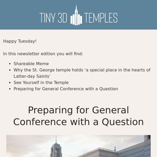 Preparing for General Conference with a Question