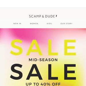 Up to 40% off mid-season Sale continues ⚡