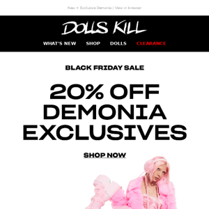 20% Off NEW Demonia Exclusives