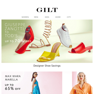 Up to 70% Off Designer Shoes: Giuseppe Zanotti to TOD’s Women | Up to 65% Off New Max Mara & Marella
