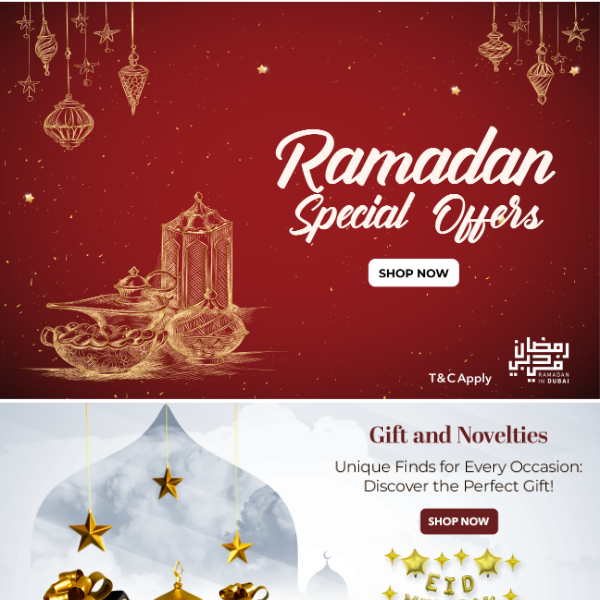 Unlock savings this Ramadan with exclusive offers on gifts, novelties, tools, and more! 🎁🔧 Don't wait, start shopping now!
