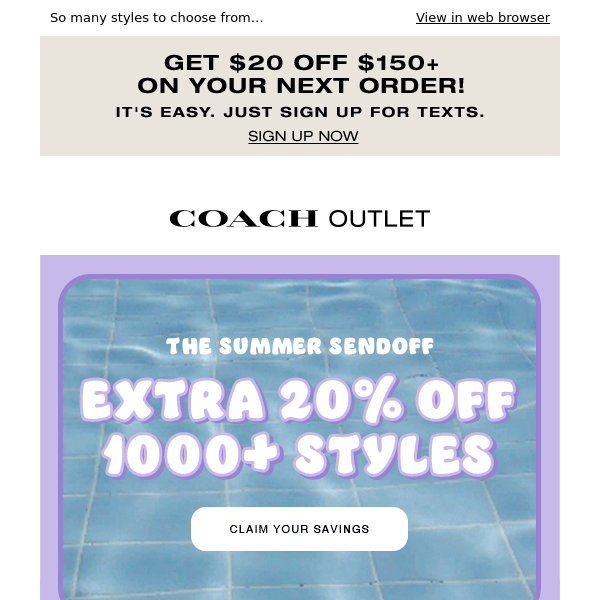 Coach Outlet's Deals, Deals, Deals Event: Score Savings Up to 75% Off!