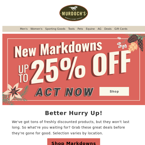 New Markdowns