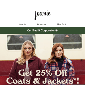 🚨 Flash Sale: 25% Off Coats & Jackets