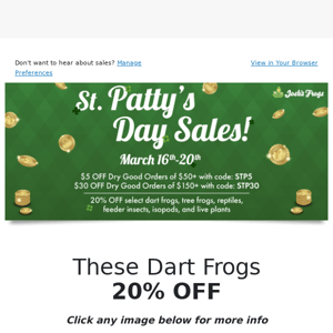 These dart frogs are 20% OFF