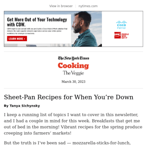 The Veggie: Sheet-pan recipes for sad days
