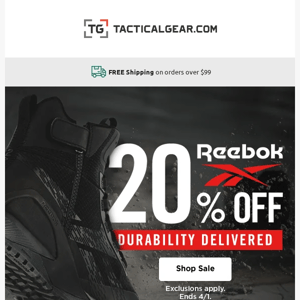 20% OFF REEBOK STARTS NOW 💰