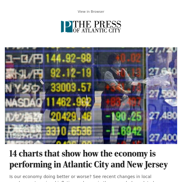 14 charts that show how the economy is performing in Atlantic City and New Jersey