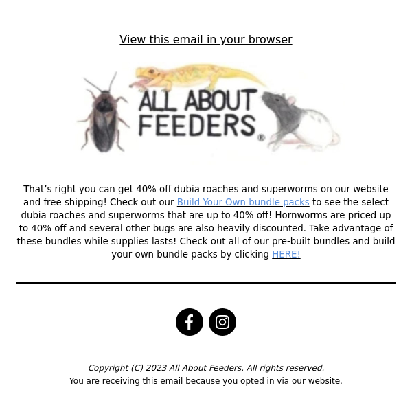 How to get 40% off dubia roaches AND superworms!