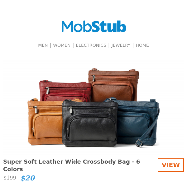 BACK IN STOCK: Super Soft Leather Wide Crossbody Bag - 6 Colors - 90% OFF!