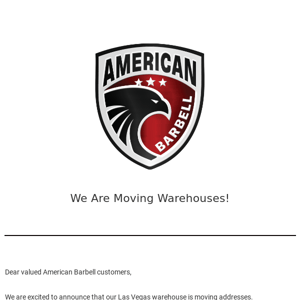 We Are Moving Warehouse Locations!