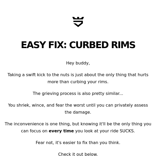 How to fix curbed rims the easy way...