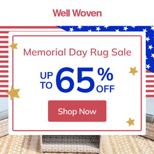 Last Day! ⚡ 65% OFF! Memorial Day Rug Sale