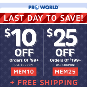 Hurry, Sale Ends Tonight: Memorial Day Savings!