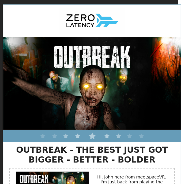 🎮 New VR Game Alert! Outbreak - Bigger, Better, Bolder at MeetspaceVR from 6th October 🚀