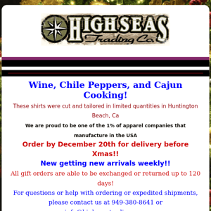 Chile Pepper, Cajun Cooking, Wine Shirt Designs!
