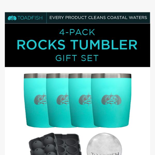 4-Pack Rocks Tumbler Gift Sets