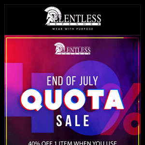 LAST DAY: July QUOTA Sale 🚔