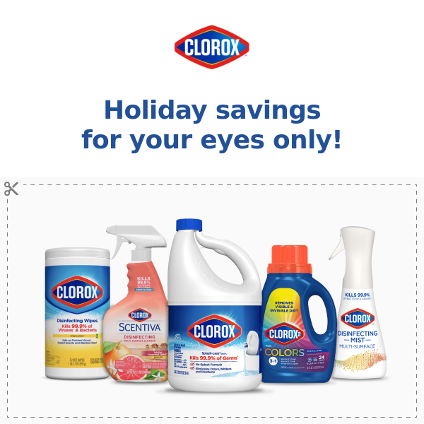 Claim your coupons, these Clorox savings can’t wait