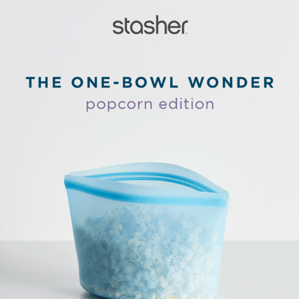 Prep and pop 🍿 from one Stasher bowl