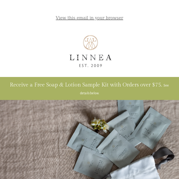 Free Soap & Lotion samples the entire month!